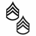 U.S. Army Staff Sergeant Black Metal Collar Rank Insignia