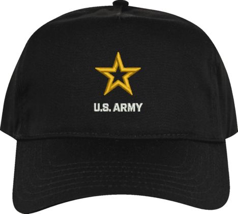 U.S. Army Star Logo Black High-Profile Cap (Made in the USA)