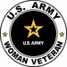 U.S. Army Star Logo Woman Veteran Round Decal Sticker