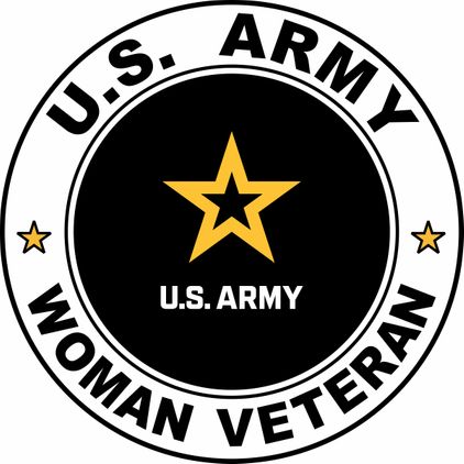 U.S. Army Star Logo Woman Veteran Round Decal Sticker