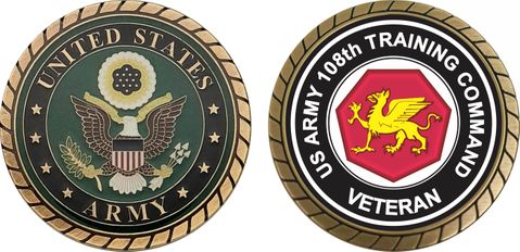 U.S. Army Veteran 108th Training Command Challenge Coin