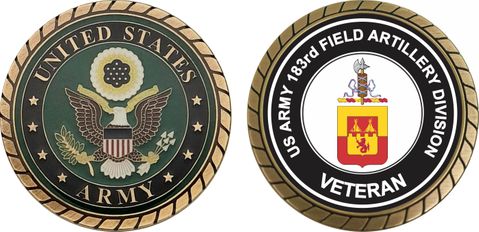 U.S. Army Veteran 183rd Field Artillery Division Challenge Coin