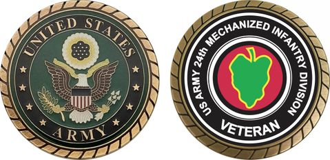 U.S. Army Veteran 24th Mechnized Infantry Division Challenge Coin