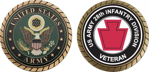 U.S. Army Veteran 28th Infantry Division Challenge Coin