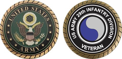 U.S. Army Veteran 29th Infantry Division Challenge Coin