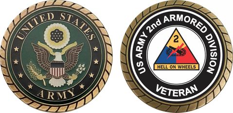 U.S. Army Veteran 2nd Armored Division Challenge Coin