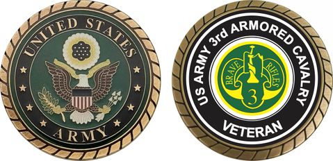 U.S. Army Veteran 3rd Armored Cavalry Challenge Coin