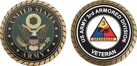 U.S. Army Veteran 3rd Armored Division Challenge Coin