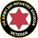 U.S. Army Veteran 6th Infantry Division sticker decal