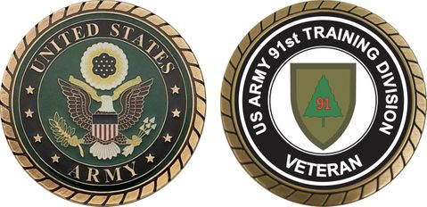 U.S. Army Veteran 91ST TRAINING DIVISION Challenge Coin