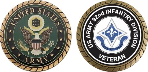 U.S. Army Veteran 92ND INFANTRY DIVISION UC Challenge Coin