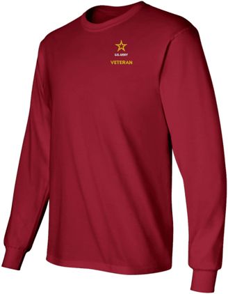 U.S. Army Veteran Cardinal Red Long Sleeve T-Shirt X-Large
