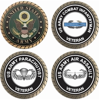 U.S. Army Veteran Combat Badge Challenge Coins Thumbnail Illustration