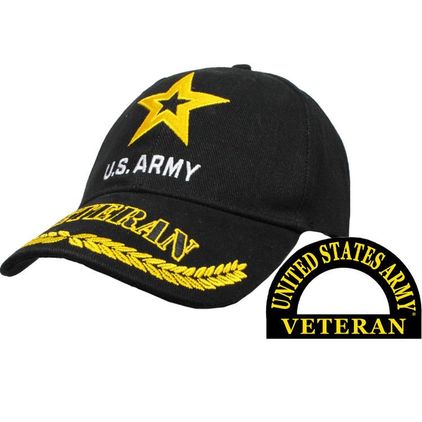U.S. Army Veteran Embroidered Black Cap