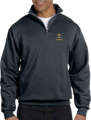 U.S. Army Veteran Heathered Black Quarter-Zip Pullover 3X-Large