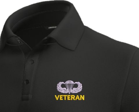 U.S. Army Veteran Jump Wings Moisture Wicking Polo