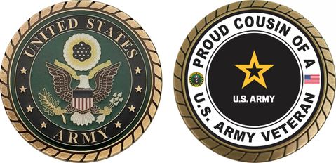 U.S. Army Veteran Proud Cousin Challenge Coin