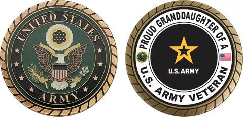 U.S. Army Veteran Proud Granddaughter Challenge Coin