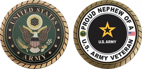 U.S. Army Veteran Proud Nephew Challenge Coin