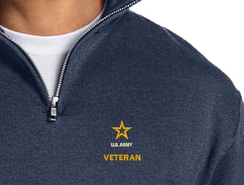 U.S. Army Veteran Embroidered Quarter-Zip Pullover