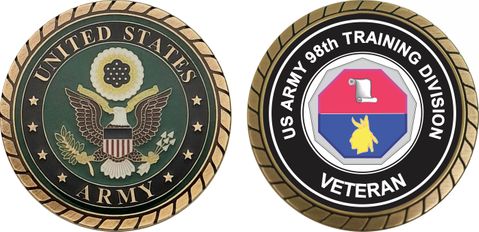 U.S. Army Veteran Training Division Unit Crest Challenge Coin