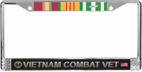 U.S. Army Vietnam Combat Veteran 3-Ribbon Stack License Plate Frame