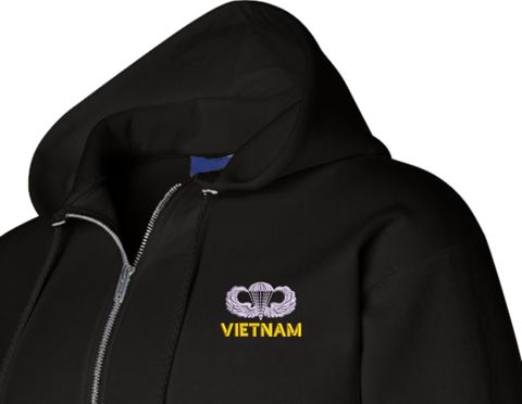 U.S. Army Vietnam Jump Wings Full Zip Hoodie