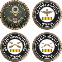 U.S. Army Vietnam Veteran Branch Challenge Coins Thumbnail Illustration
