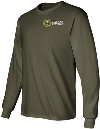 U.S. Army Vietnam Veteran Military Green Long Sleeve T-Shirt Small