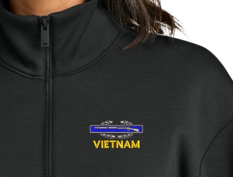 U.S. Army Vietnam with Combat Infantry Badge Women's Soft Spacer Quarter-Zip