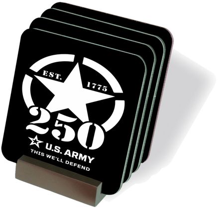 U.S. Army (White) 250th Anniversary Coasters