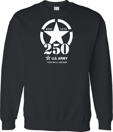 U.S. Army (White) 250th Anniversary Printed Sweatshirt