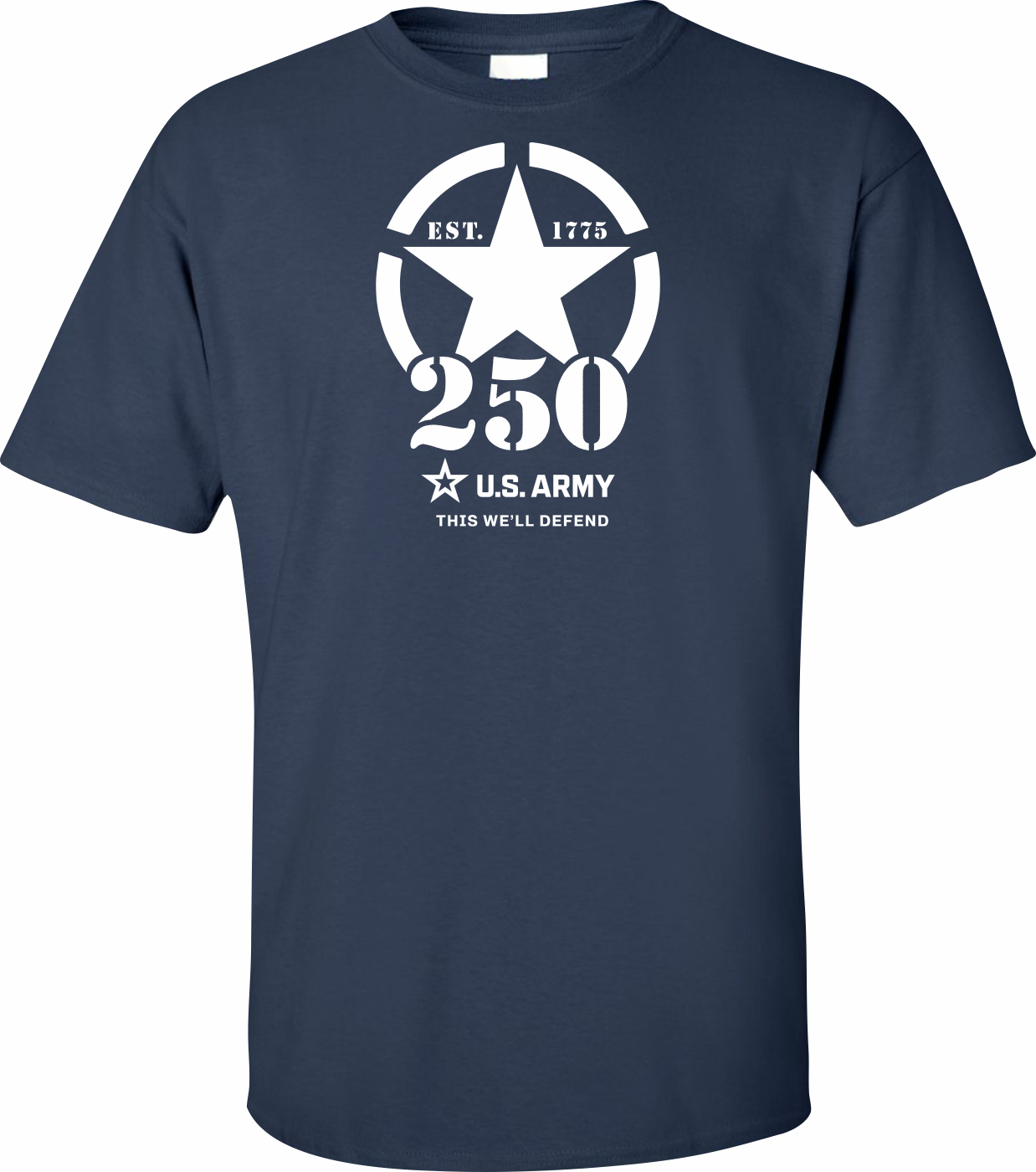 U.S. Army (White) 250th Anniversary Printed T-Shirt