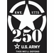 U.S. Army (White) 250th Anniversary Vinyl Decal