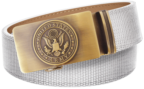 U.S. Army White Nylon Weave Slide Belt