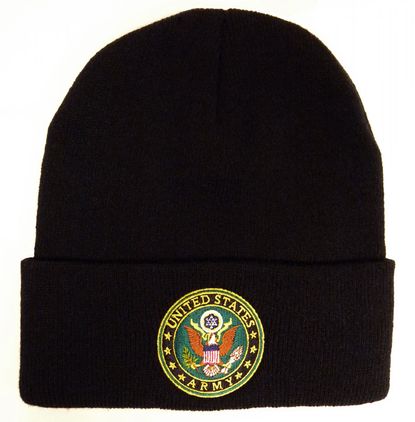 U.S. Army With Logo Watch Cap (Black)