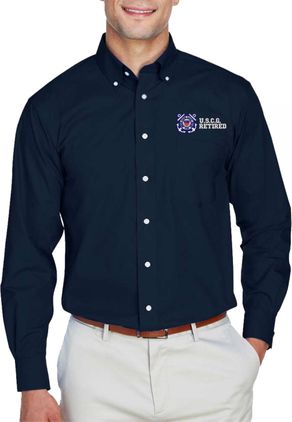 U.S.C.G. Retired Embroidered Dress Shirt