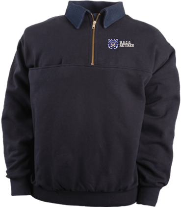 U.S.C.G. Retired Game Sportswear Firefighters Quarter-Zip Work Shirt