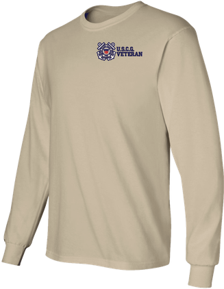 U.S.C.G. Veteran Embroidered Long Sleeve T-Shirt