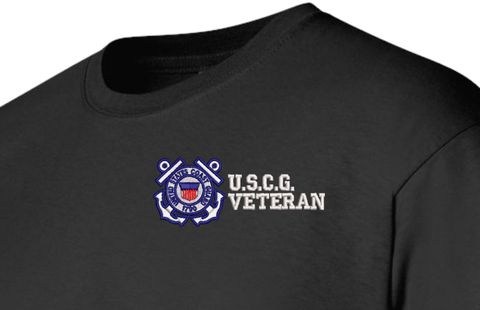 U.S.C.G. Veteran Embroidered T-Shirt
