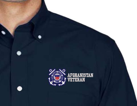 U.S. Coast Guard Afghanistan Veteran Embroidered Dress Shirt