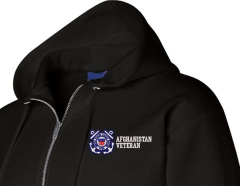 U.S. Coast Guard Afghanistan Veteran Full Zip Hoodie