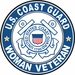 U.S. Coast Guard Anchor Emblem Woman Veteran Round Decal Sticker