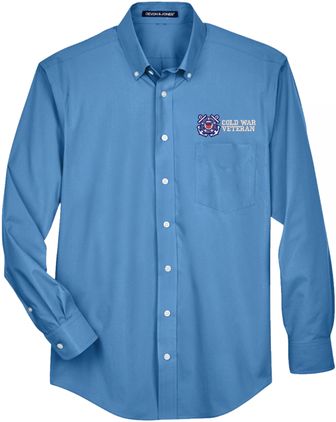 U.S. Coast Guard Cold War Veteran Embroidered French Blue Dress Shirt 2X-Large