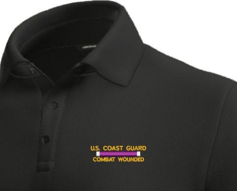 U.S. Coast Guard Combat Wounded Moisture Wicking Polo