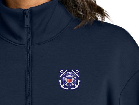U.S. Coast Guard Emblem Women's Soft Spacer Quarter-Zip