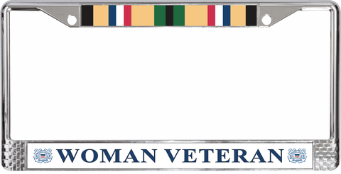 U.S. Coast Guard Gulf War Ribbon Woman Veteran License Plate Frame