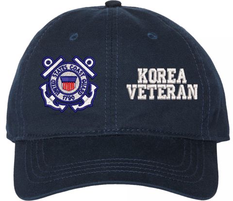 U.S. Coast Guard Korea Veteran Unstructured Dad Cap