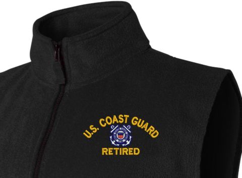 U.S. Coast Guard Retired Full-Zip Fleece Vest
