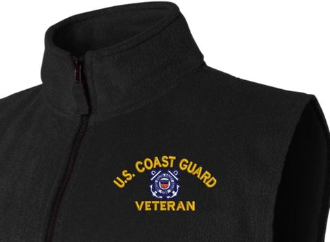 U.S. Coast Guard Veteran Full-Zip Fleece Vest